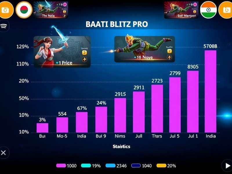 Statistics chart showing Baati Blitz Pro download growth in India